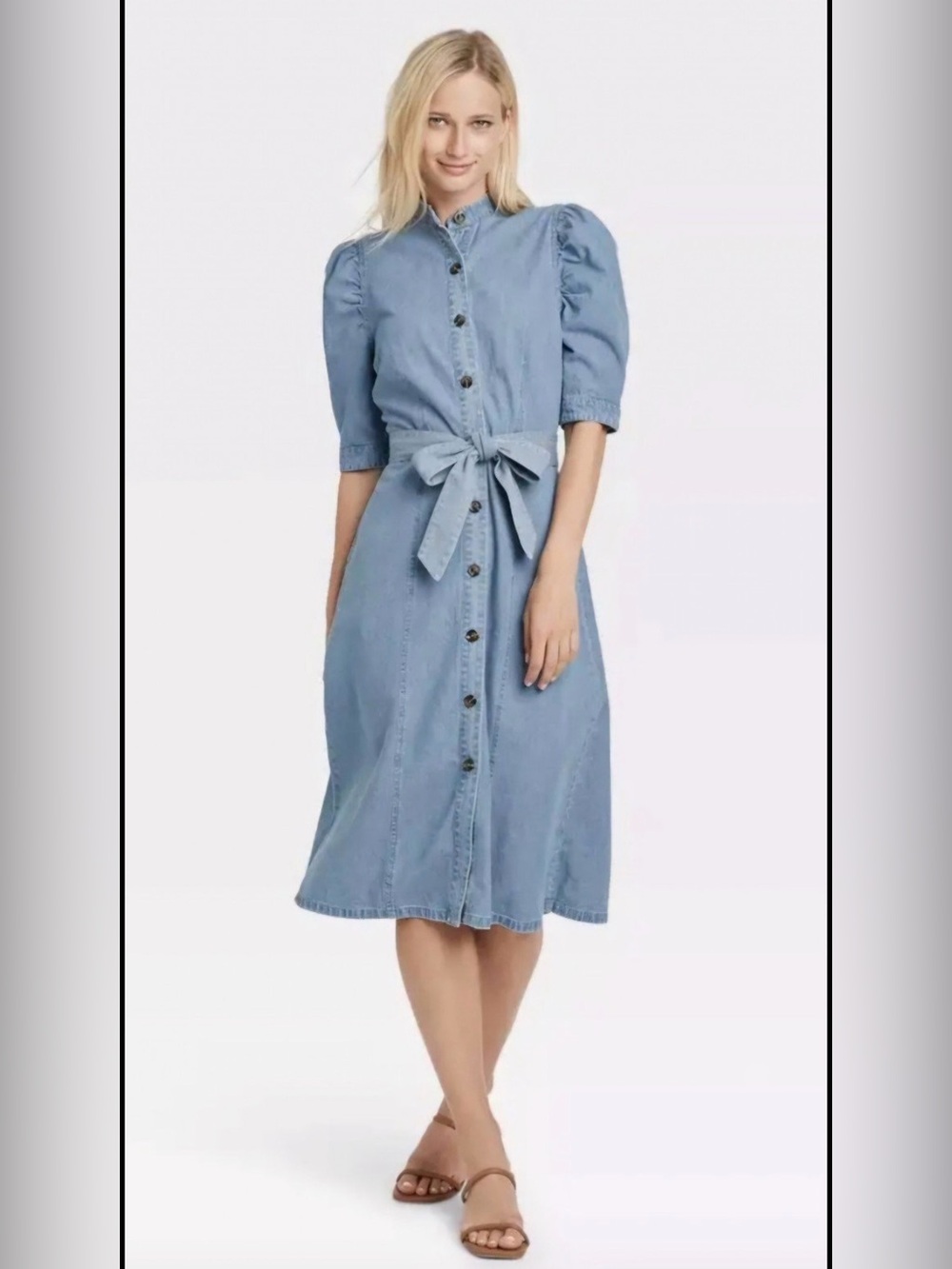 WhoWhatWear Denim Midi Dress